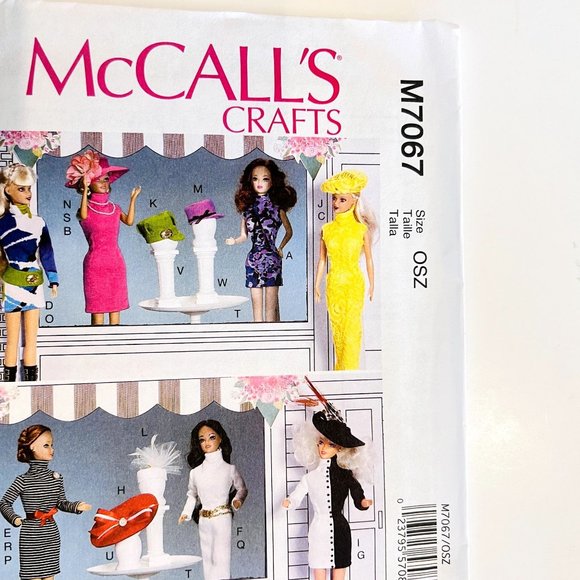 Lot Of 4 NEW McCall Sewing Patterns For Outfits For 11 1/2" Barbie Dolls Uncut - Picture 6 of 13